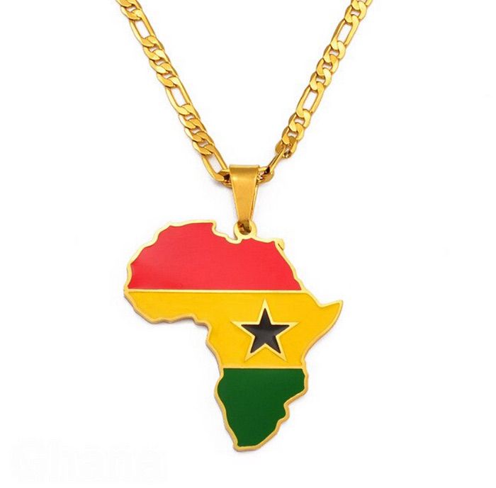 Ghana Map Flag Necklace